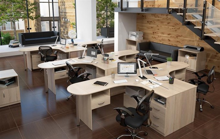 Набор мебели в офис SIMPLE с эргономичными столами и шкафом в Самаре - изображение 2
